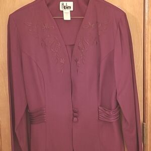 R.J. & Co Burgundy Dress with Jacket